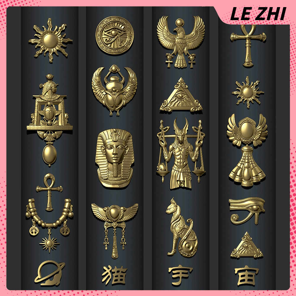 Nail Art Vintage - 1Pcs Vintage Egyptian Style 3D Acrylic