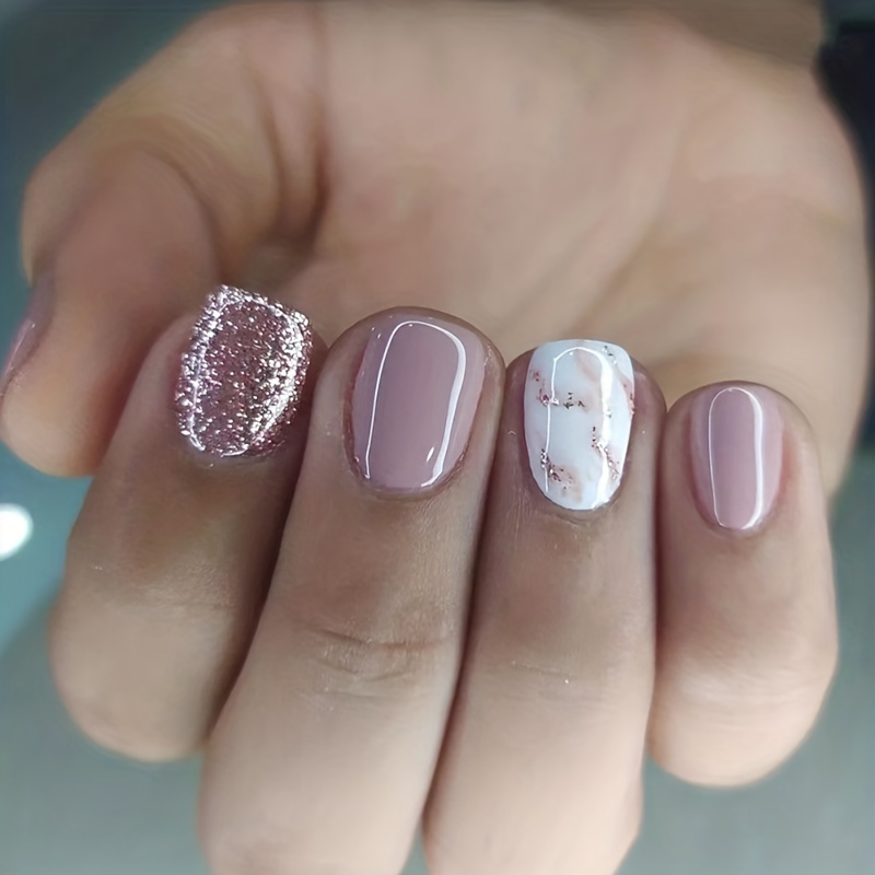 Nail Art Ombre Glitter - for Lotus Pink Short Stone Pattern