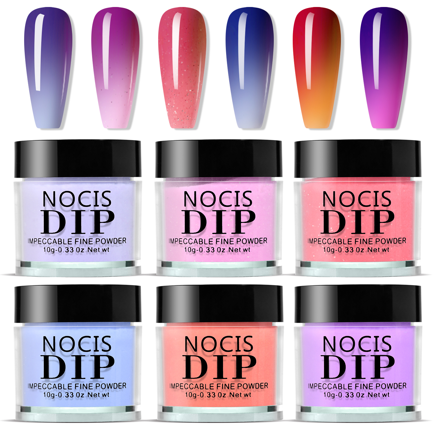 Nail Art Ombre Glitter - NOCIS Color Changing Dip Powder Nail
