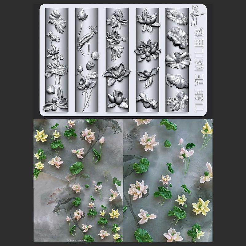 Nail Art Flower - Flowers Series 3D Curved Nail Mold