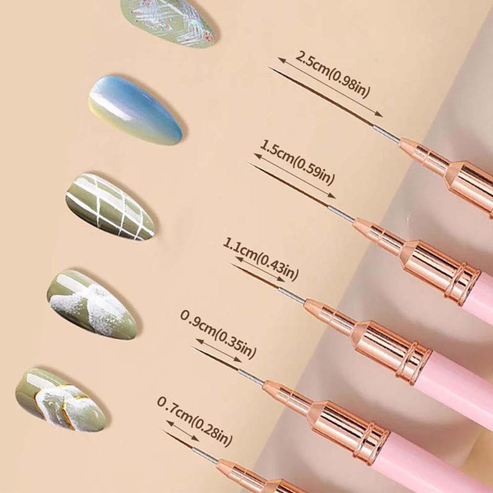 5PCS Nail Art Liner Brush Set  - Nail Gel Polish Set incelemesi ve fiyatı