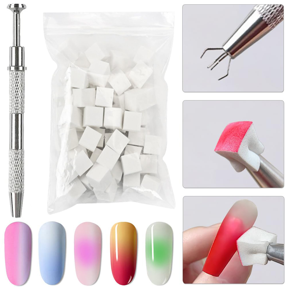 50Pcs Nail Art Sponges + Grabb - Nail Art Ombre Glitter incelemesi ve fiyatı
