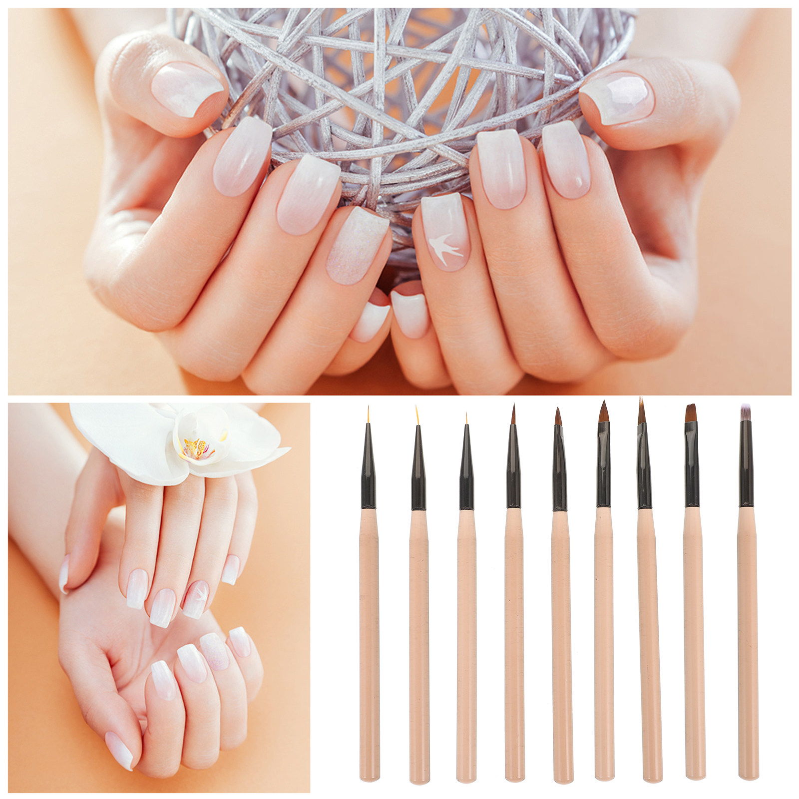 9Pcs Nail Art Liner Pens Set P - Nail Gel Polish Set incelemesi ve fiyatı
