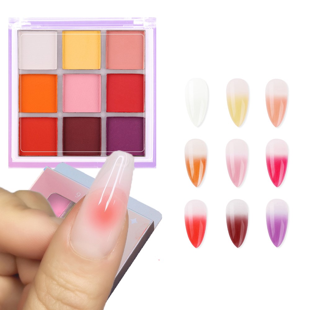 4/6/9Colors Nail Pigment Palet - Nail Art Ombre Glitter incelemesi ve fiyatı