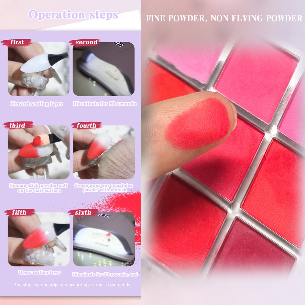 4/6/9Colors Nail Pigment Palet - Nail Art Ombre Glitter incelemesi ve fiyatı