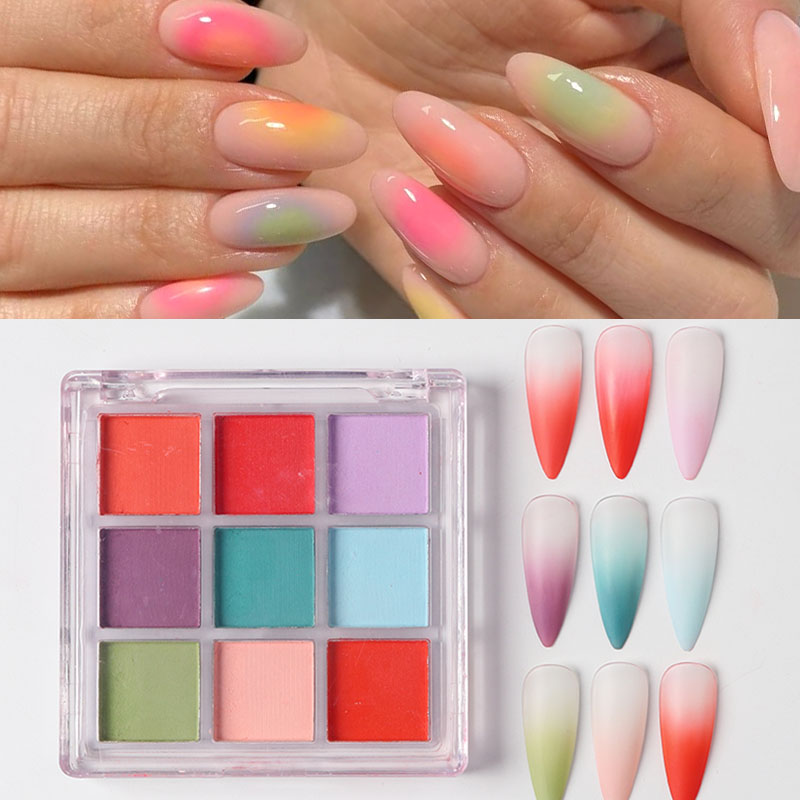 9 Colors Gradient Manicure Nai - Nail Art Ombre Glitter incelemesi ve fiyatı