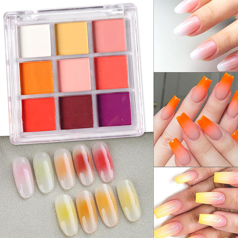 9 Colors Gradient Manicure Nai - Nail Art Ombre Glitter incelemesi ve fiyatı