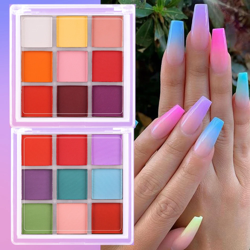 9 Colors Nail Pigment Palette  - Nail Art Ombre Glitter incelemesi ve fiyatı