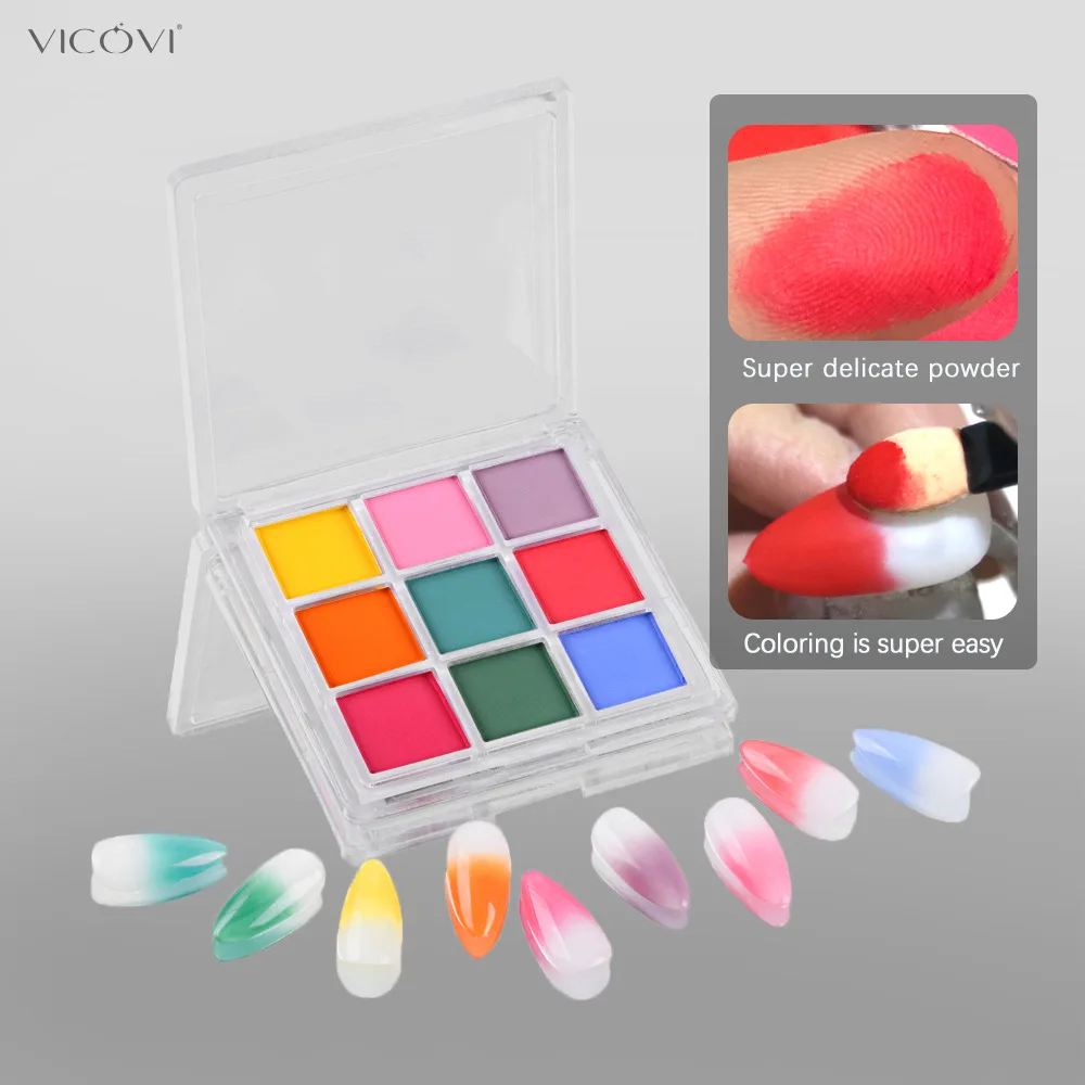 9 Colors Nail Pigment Palette  - Nail Art Ombre Glitter incelemesi ve fiyatı