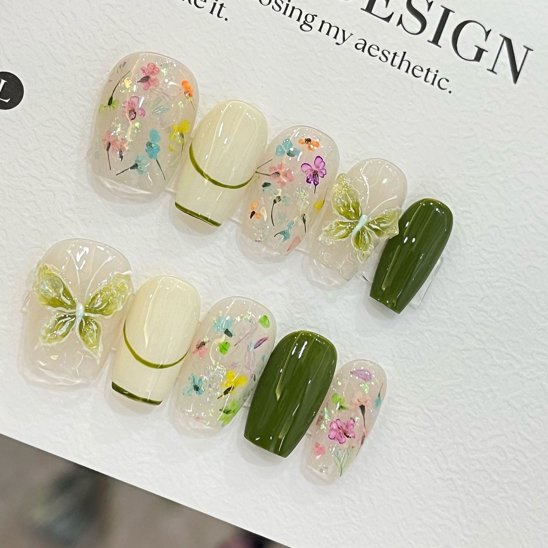 10pcs Butterfly Flower Fake Na - Nail Art Flower incelemesi ve fiyatı