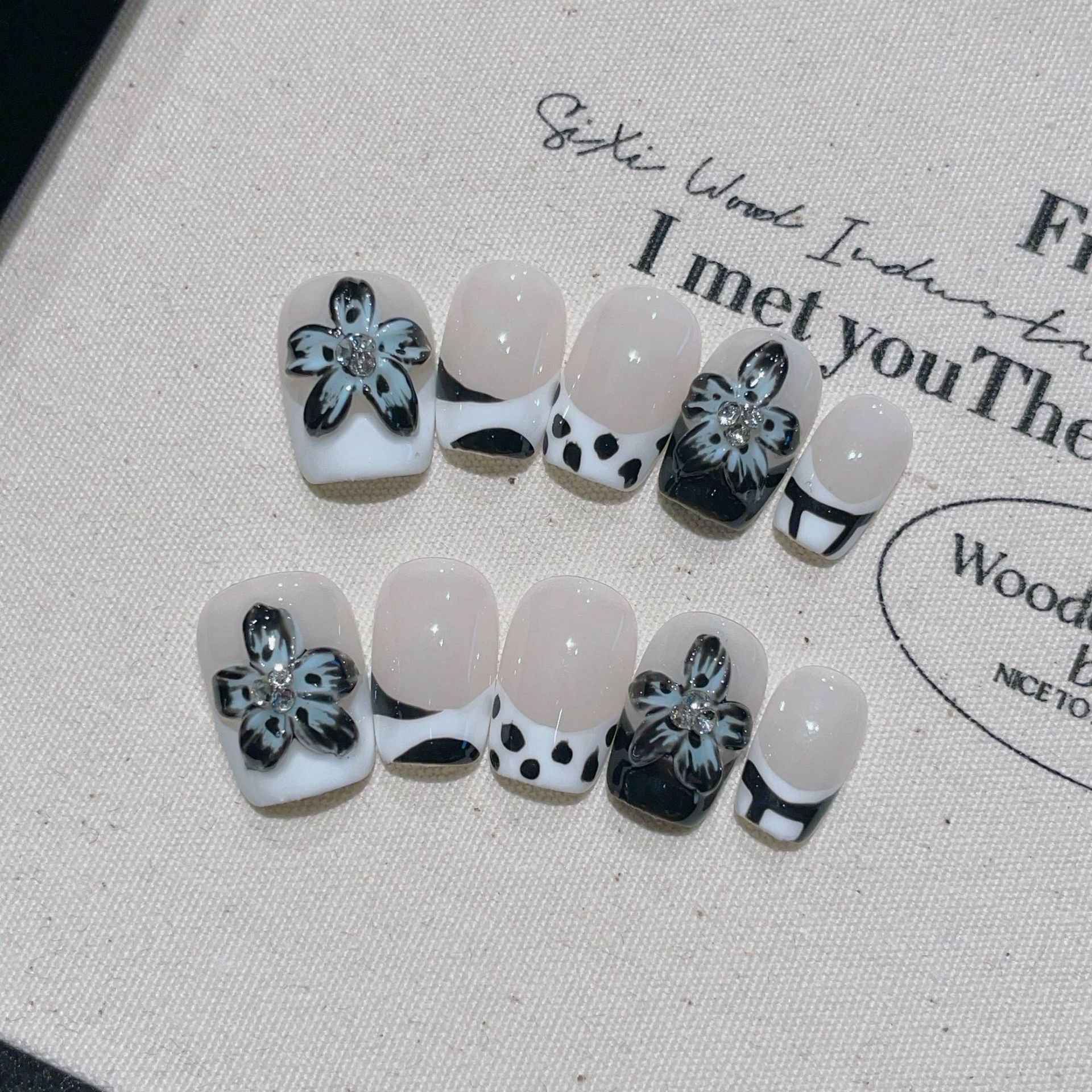 10pcs Butterfly Flower Fake Na - Nail Art Flower incelemesi ve fiyatı
