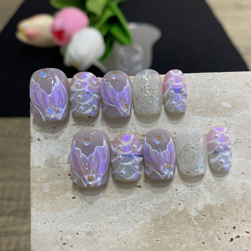 10pcs Butterfly Flower Fake Na - Nail Art Flower incelemesi ve fiyatı