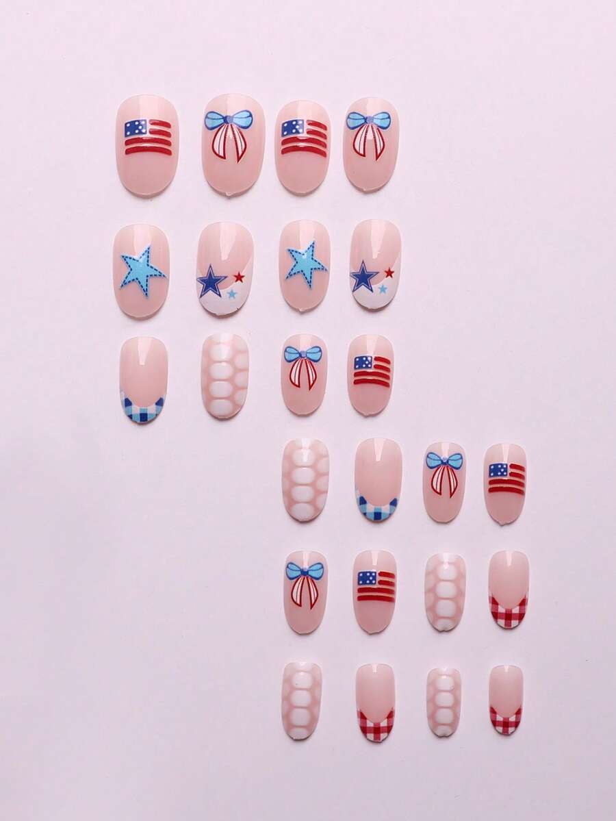 24-Piece Red White Blue Patrio - Nail Gel Polish Set incelemesi ve fiyatı