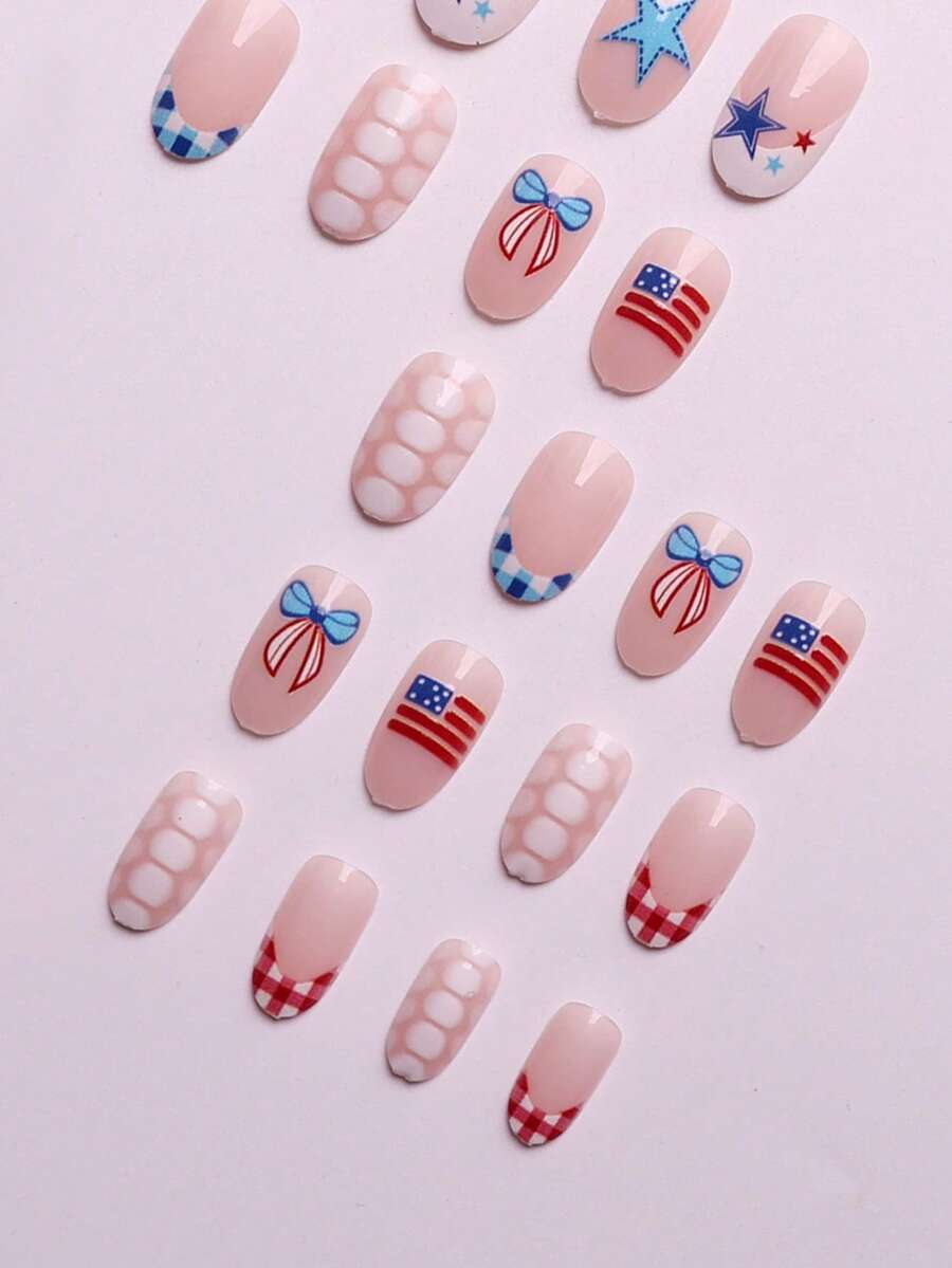 24-Piece Red White Blue Patrio - Nail Gel Polish Set incelemesi ve fiyatı