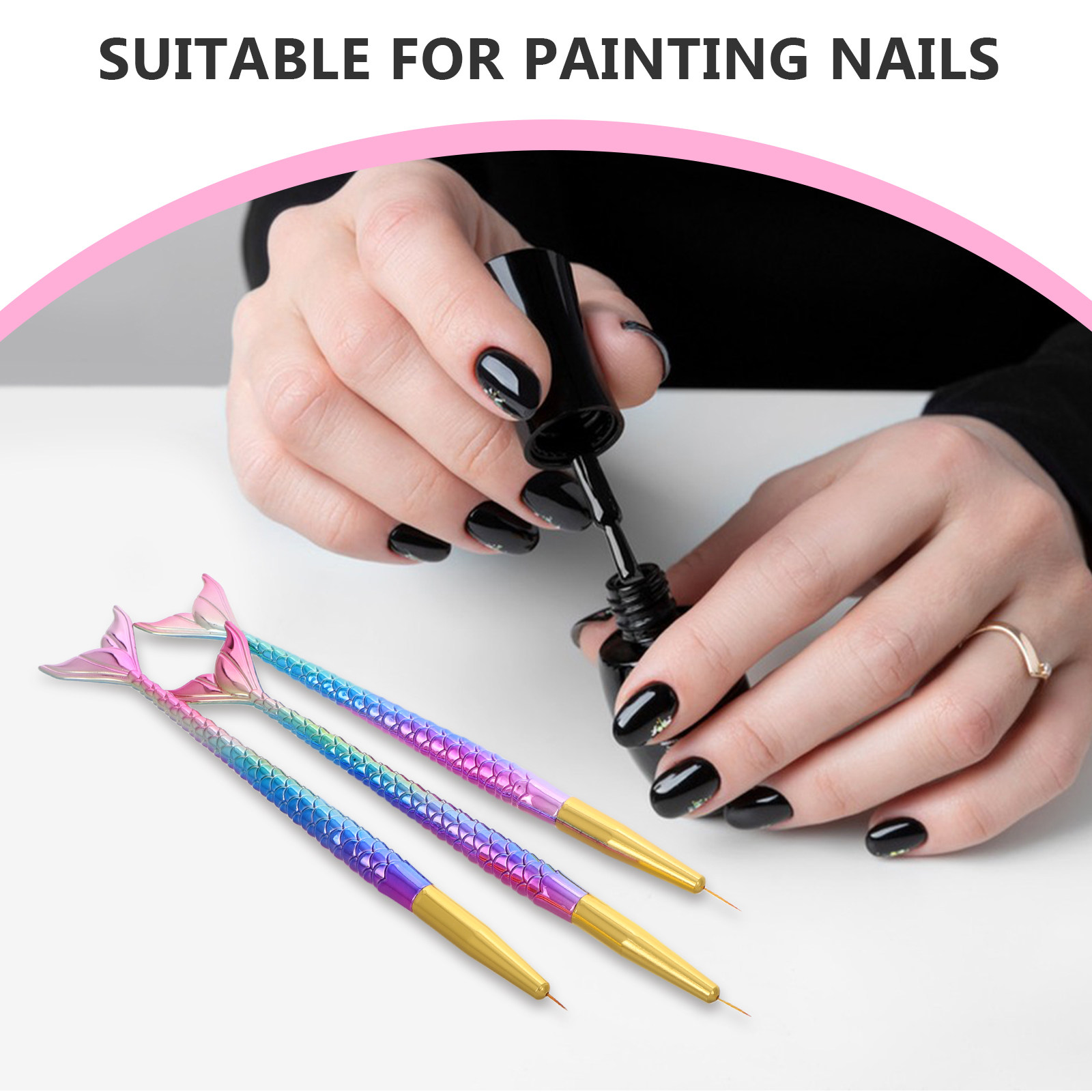 3Pcs Mermaid Line Nail Art Pen - Nail Gel Polish Set incelemesi ve fiyatı
