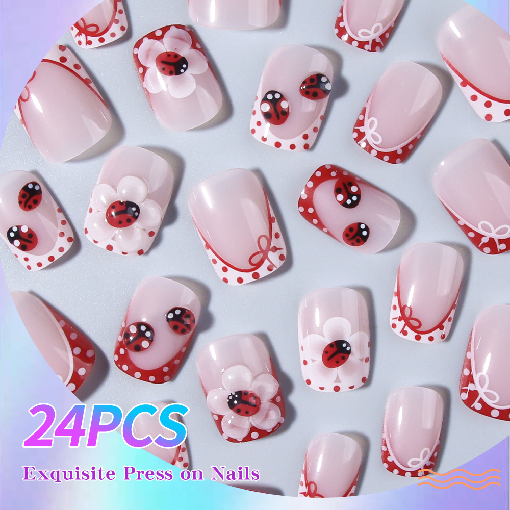 24 pieces per set. Rectangular - Nail Art Flower incelemesi ve fiyatı