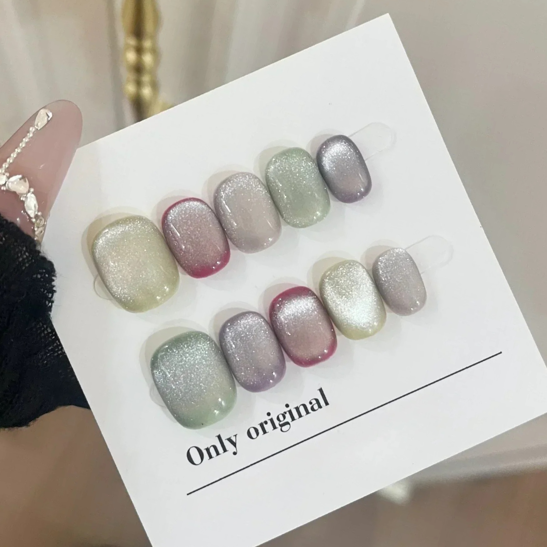 10Pcs Short Handmade Press On  - Nail Art Flower incelemesi ve fiyatı