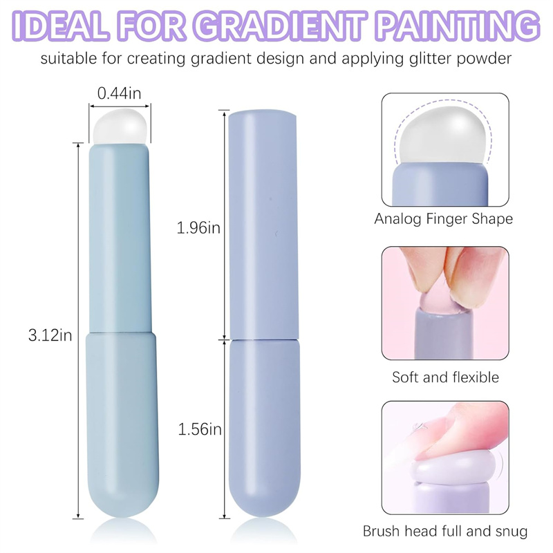 2pcs Nail Art Silicone Head Na - Nail Art Ombre Glitter incelemesi ve fiyatı