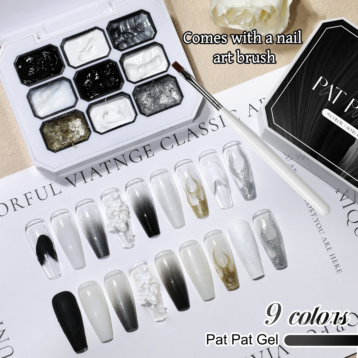 1 Set of Black and White Solid - Nail Gel Polish Set incelemesi ve fiyatı