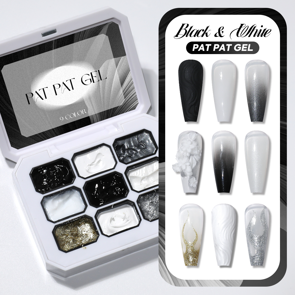 1 Set of Black and White Solid - Nail Gel Polish Set incelemesi ve fiyatı