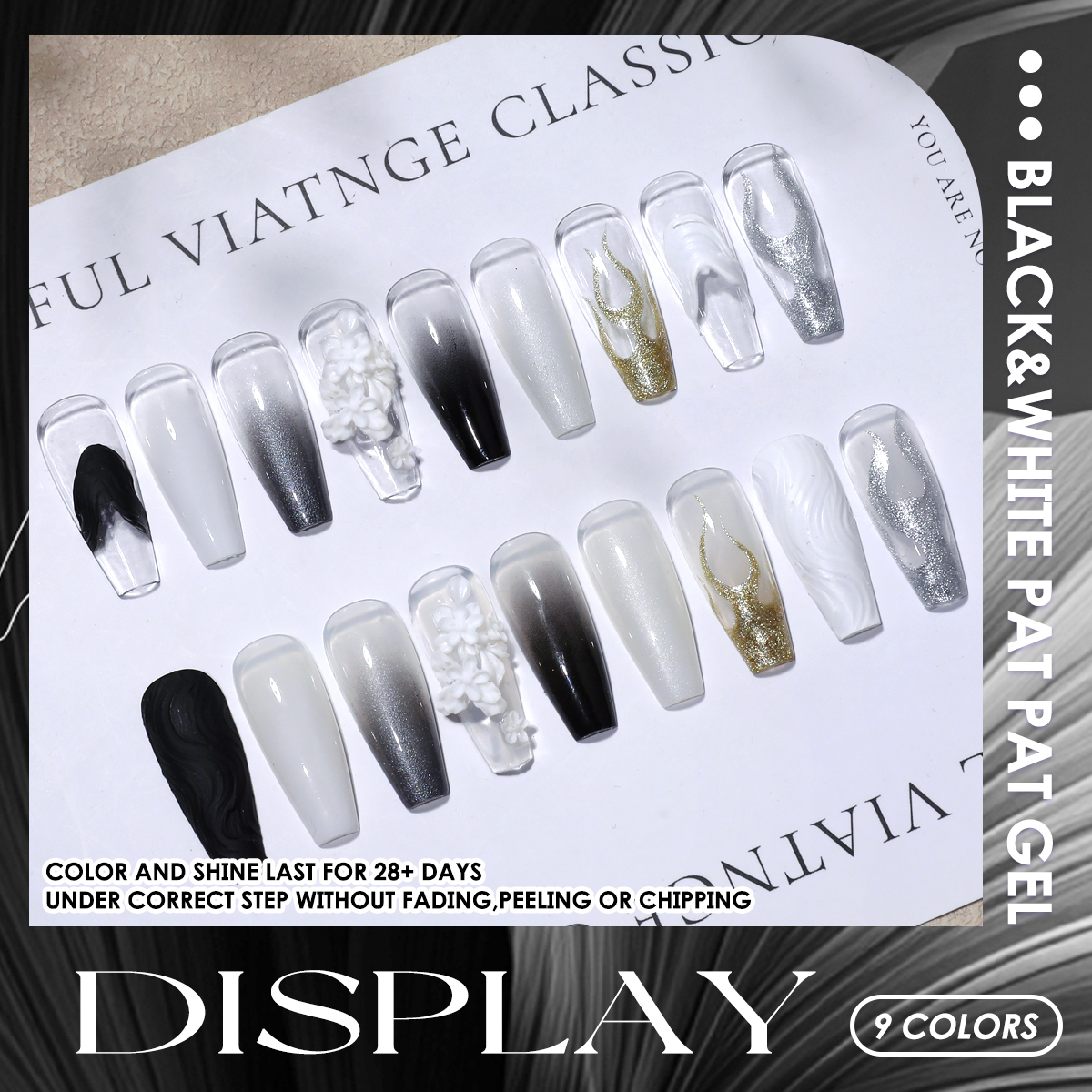 1 Set of Black and White Solid - Nail Gel Polish Set incelemesi ve fiyatı