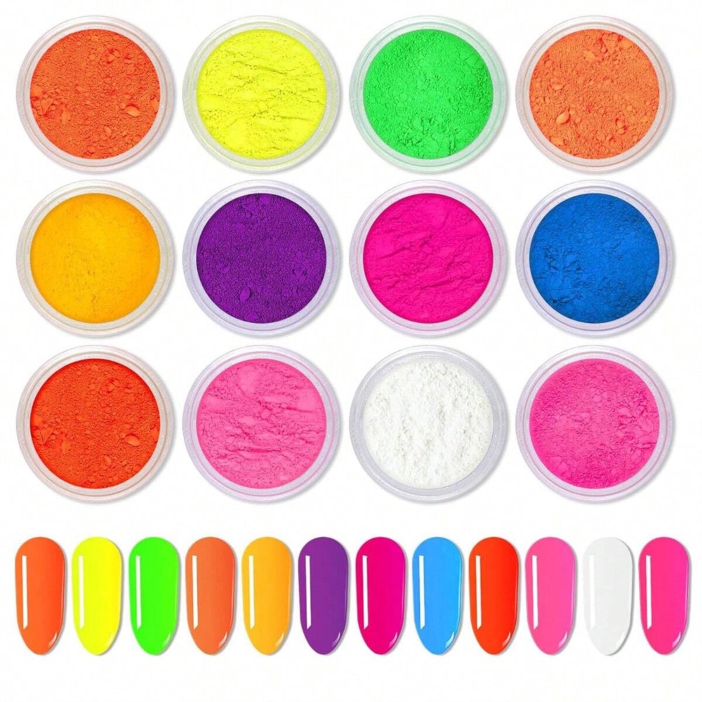 1Set Colorful Neon Phosphor Pi - Nail Art Ombre Glitter incelemesi ve fiyatı