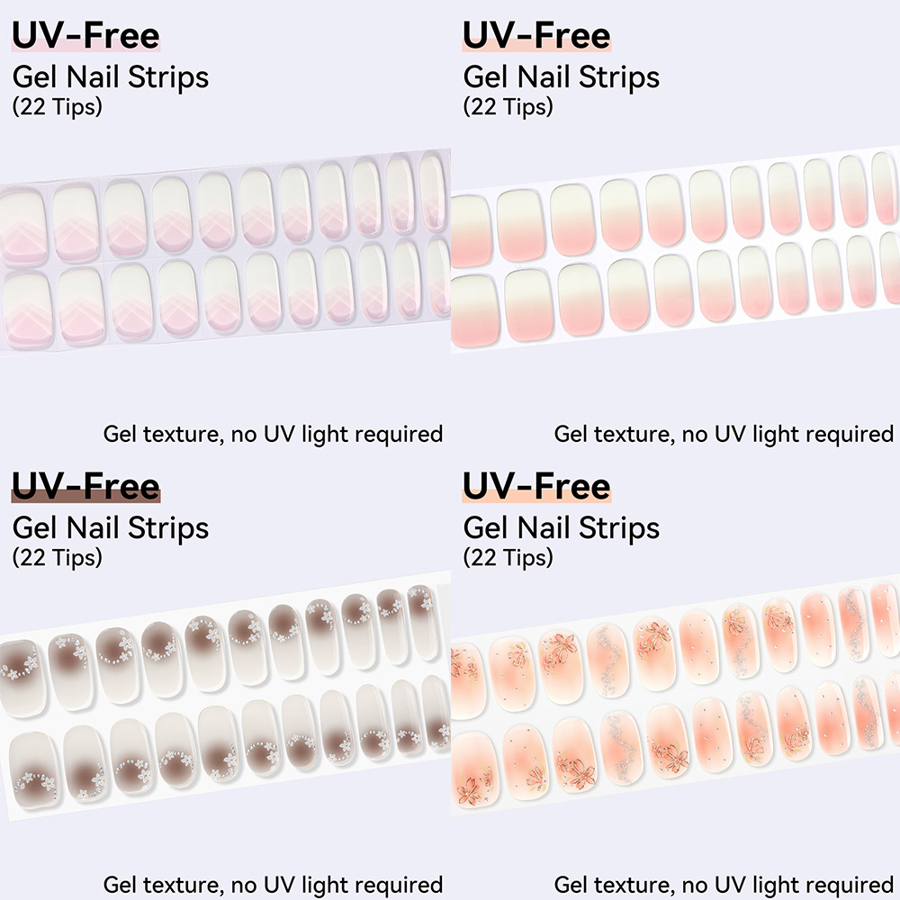 UV FREE Gel Nail Strips 22 Tip - Nail Art Ombre Glitter incelemesi ve fiyatı