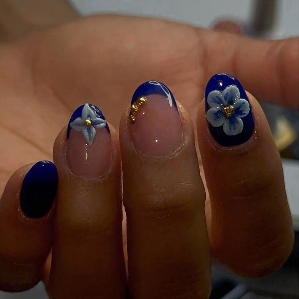 24pcs Short Oval 3D Gel Nail S - Nail Art Flower incelemesi ve fiyatı