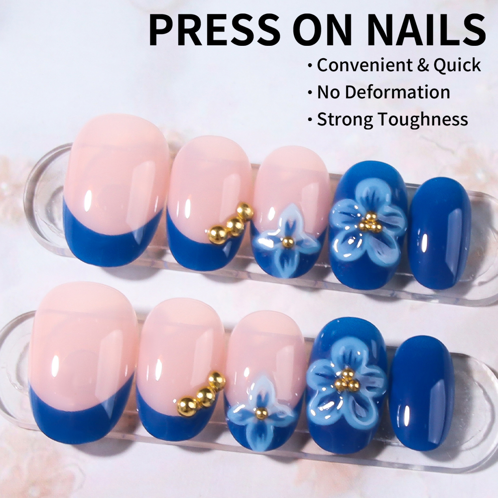 24pcs Short Oval 3D Gel Nail S - Nail Art Flower incelemesi ve fiyatı