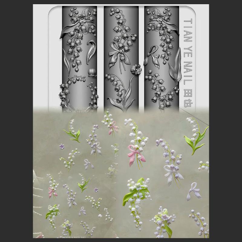 Flowers Series 3D Curved Nail  - Nail Art Flower incelemesi ve fiyatı