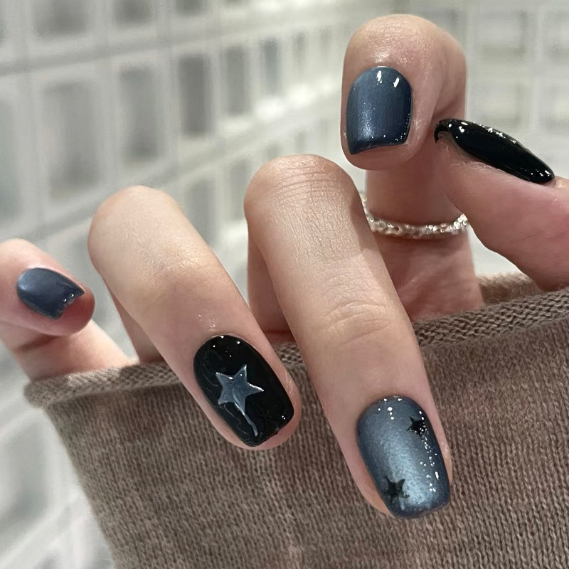 24pcs Short Square Press on Na - Nail Art Ombre Glitter incelemesi ve fiyatı