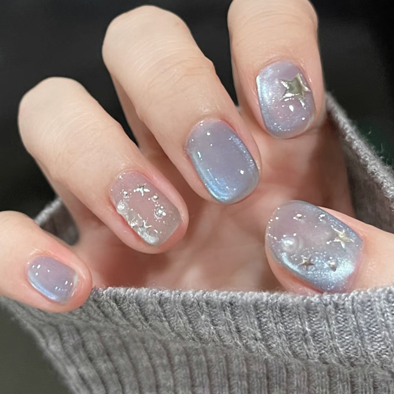 24pcs Short Square Press on Na - Nail Art Ombre Glitter incelemesi ve fiyatı