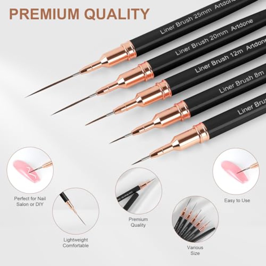 Metallic Nail Art Pens, Liner  - Nail Gel Polish Set incelemesi ve fiyatı