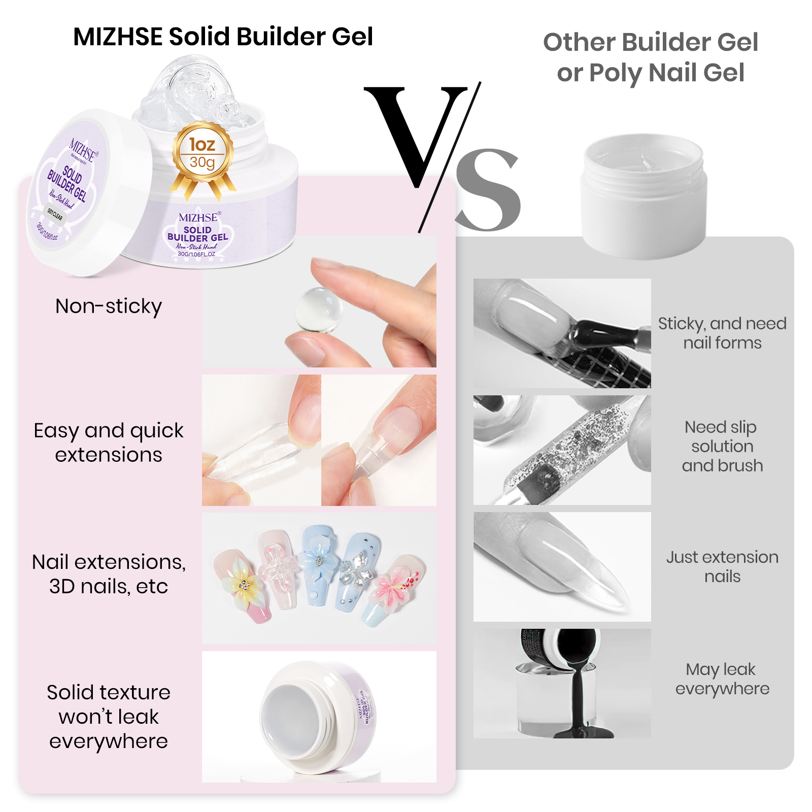 MIZHSE Builder Nail Gel White  - Nail Gel Polish Set incelemesi ve fiyatı