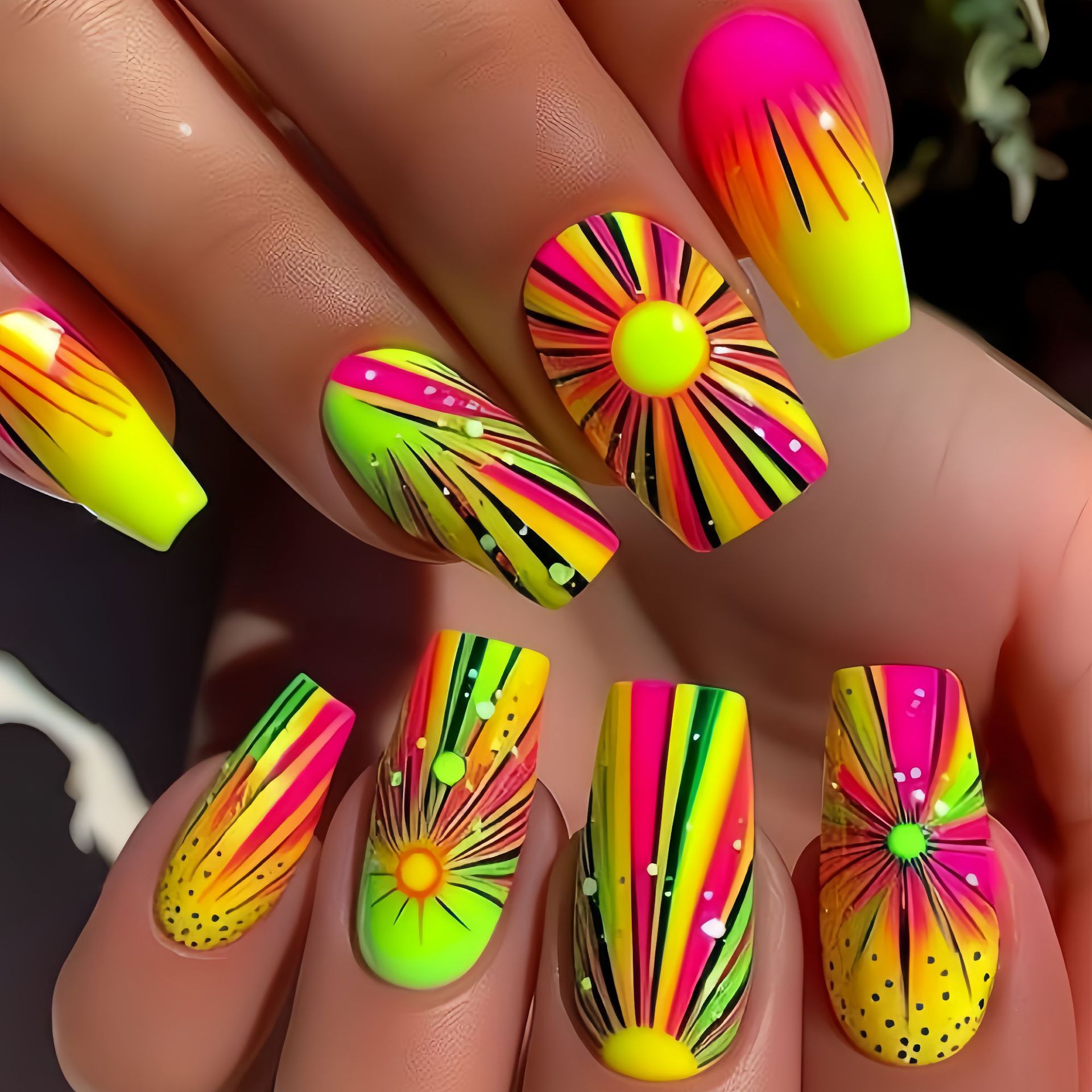 Colorful Ombre Press on Nails  - Nail Art Ombre Glitter incelemesi ve fiyatı