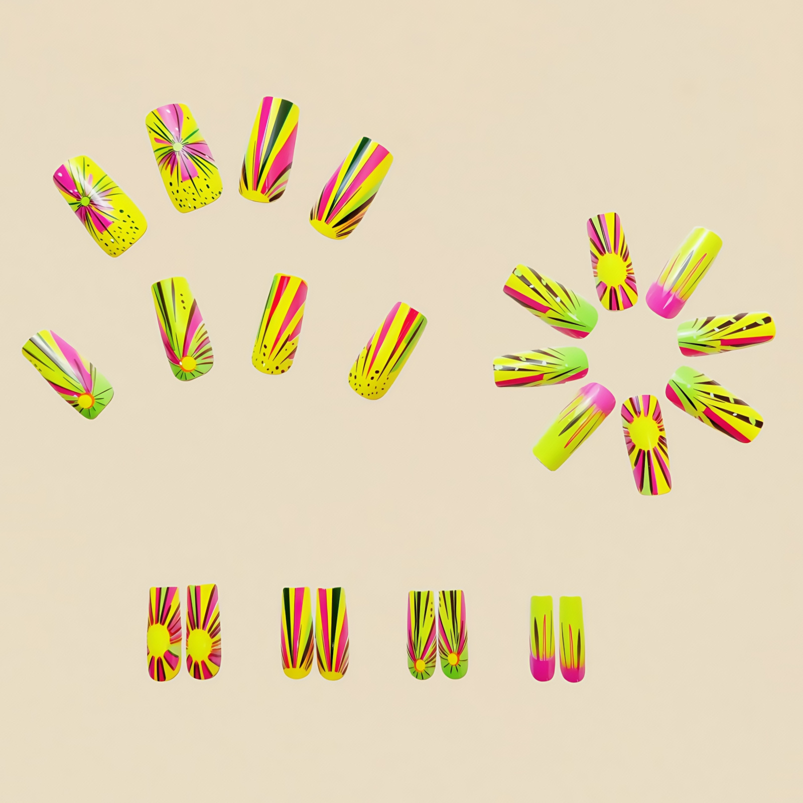 Colorful Ombre Press on Nails  - Nail Art Ombre Glitter incelemesi ve fiyatı