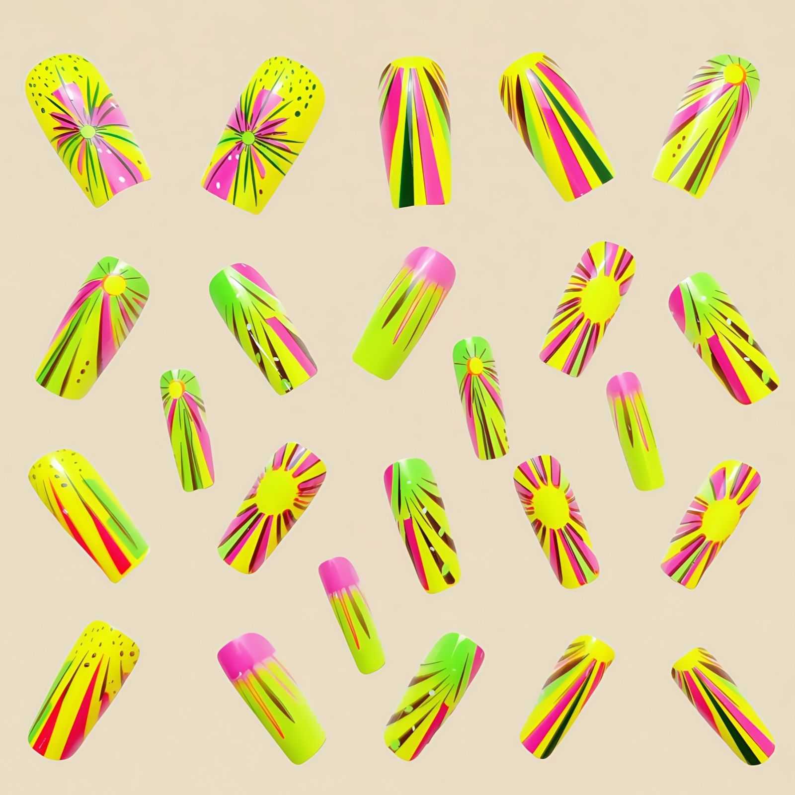 Colorful Ombre Press on Nails  - Nail Art Ombre Glitter incelemesi ve fiyatı