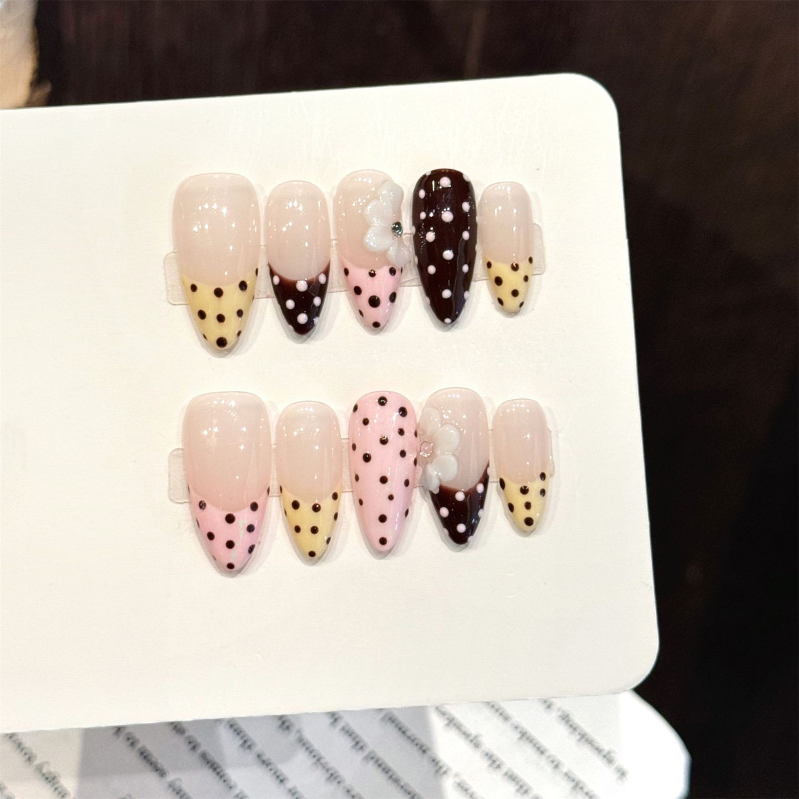 10pcs Handmade Wine Red French - Nail Art Vintage incelemesi ve fiyatı